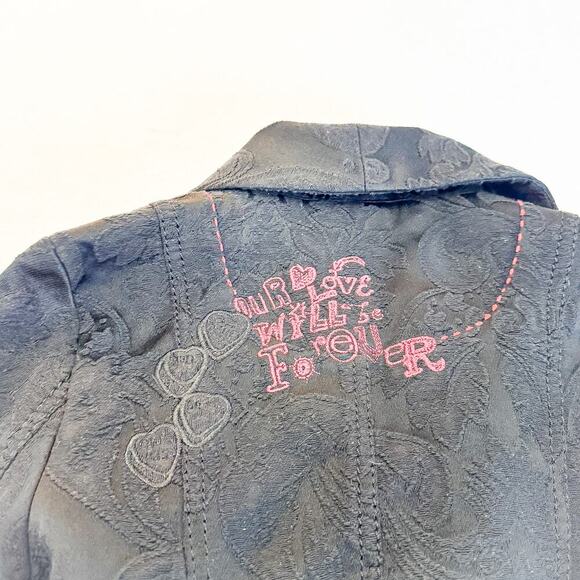 Desigual Black 2-Button Blazer Embroidered Detail Unique Stitch Size 8 / EUR38 - Picture 9 of 11
